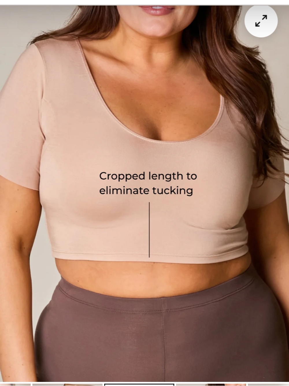 Numi The Crop Undershirt Almond M NWT Sweat Proof Short Sleeve Layer Shirt Top - Picture 6 of 14